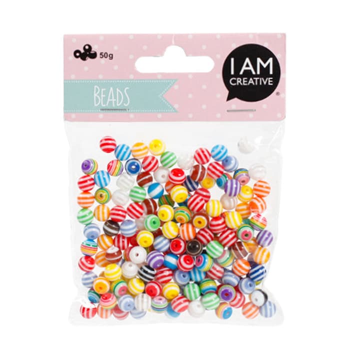 Image of I AM CREATIVE KIDS BEADS Multicolor, getreift Bastelperlen