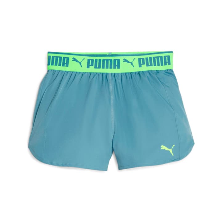 Image of Puma W Train Strong Woven 3inch Short Fitnessshorts petrol