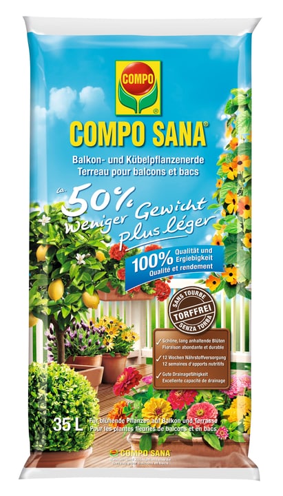 Compo Sana Die Leichte Balkon- und Kübelpflanzen torffrei, 35 l Die Leichte Balkon- und Kübelpflanzen torffrei, 35 l Compo Sana 658110600000 Bild Nr. 1