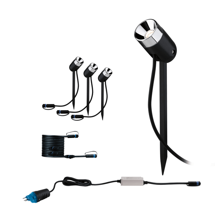Image of Paulmann Plug & Shine LED Gartenstrahler Pike Basisset Starter-Set