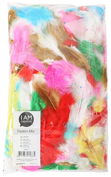 Image of I AM CREATIVE Federn Mix, bunt, 30 g Deko