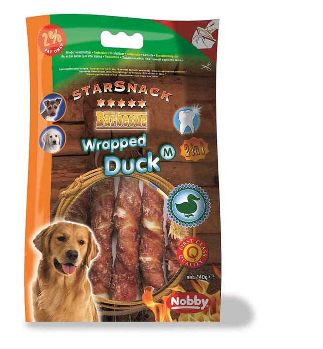 Image of StarSnack Wrapped Duck Barbecue M, 0.14 kg Hundeleckerli