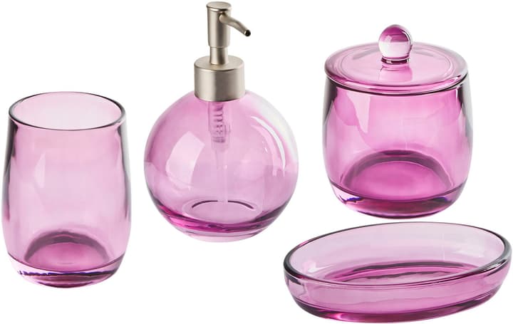 Image of Beliani Badezimmer Set 4-teilig Glas violett ROANA