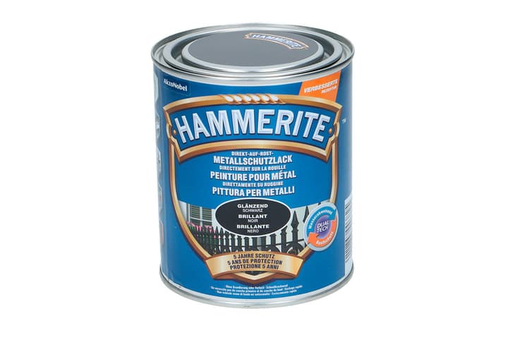 Image of Hammerite Metallschutzlack Schwarz glänzend 750 ml