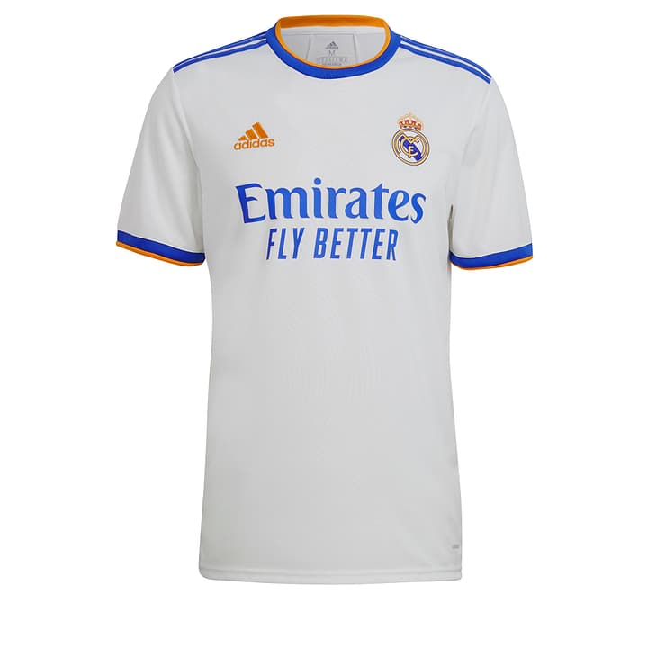 Image of Adidas Real Madrid Home Replika 21/22 Fussball Clubshirt weiss