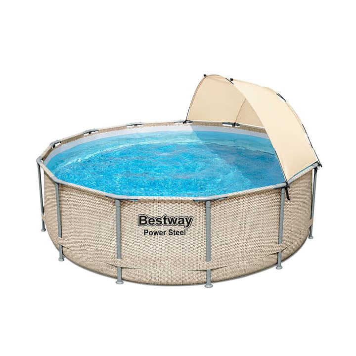 Image of Bestway Pool - Stahlrohrbecken rund mit Sonnenschutz 396 x 107 cm