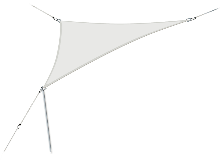 Triangolare 360 x 360 cm Vela parasole Triangolare 360 x 360 cm Vela parasole 753147200081 Colore del rivestimento Grigio chiaro N. figura 1