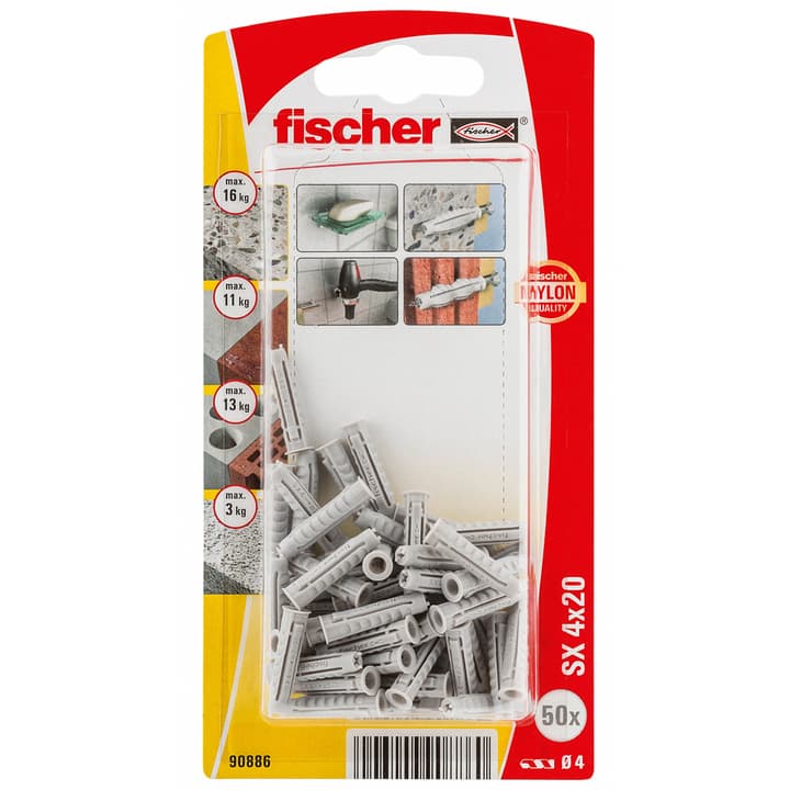 fischer Nylondübel SX 4 x 20 Nylondübel SX 4 x 20 fischer 605415000000 Bild Nr. 1