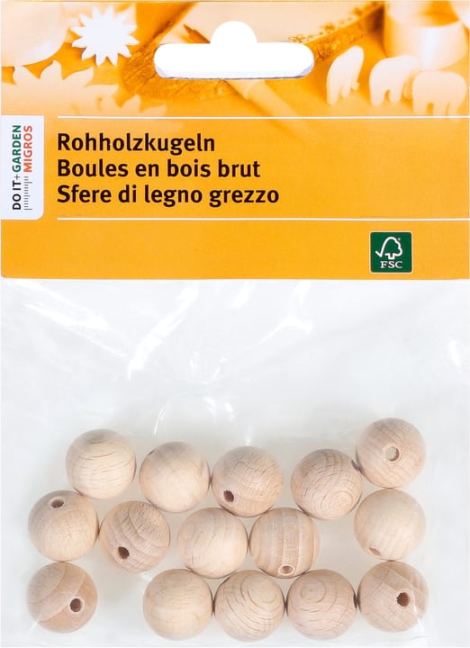 Legna Creativa Boules en bois brut FSC® Ø15mm Boules en bois