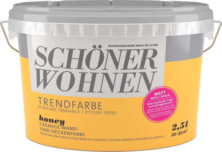 Schöner Wohnen Couleur tendance mate Couleur tendance mate Schöner Wohnen 660907300000 Couleur Honey Contenu 2.5 l Photo no. 1