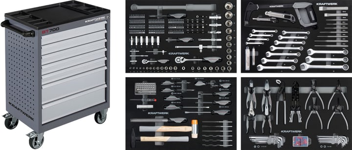 KRAFTWERK Carrello da officina BT700, 337 pezzi