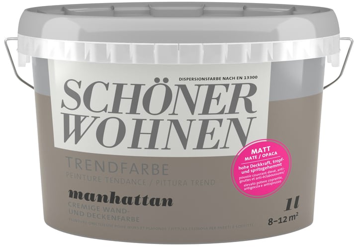 Image of Schöner Wohnen Trendfarbe matt Manhatten 1 l Wandfarbe