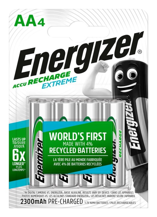 Energizer NiMH-Accu Extreme Mignon (AA), 2300 mAh - 4 pièce Akku Batterie NiMH-Accu Extreme Mignon (AA), 2300 mAh - 4 pièce Akku Batterie Energizer 704764300000 Photo no. 1