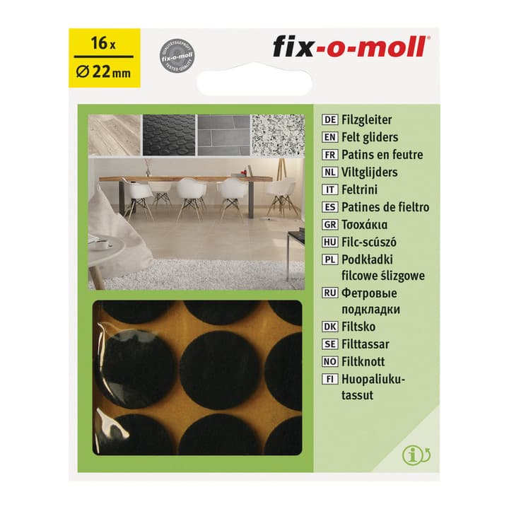 Image of Fix-O-Moll Filzgleiter 3 mm / Ø 22 16 x