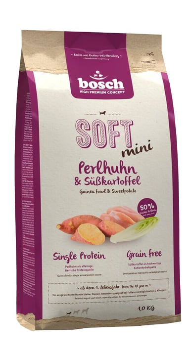 bosch HPC Soft Mini faraona e patata dolce, 1 kg