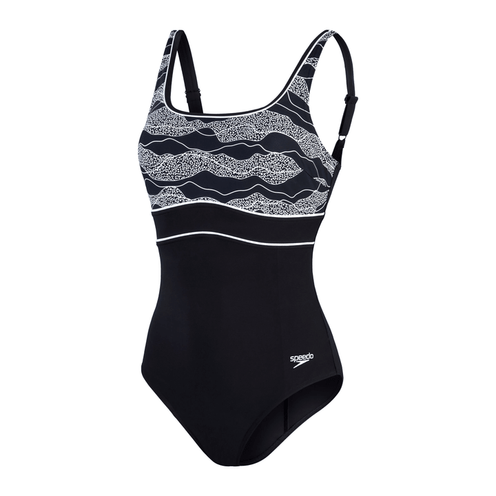 Image of Speedo New Contour Eclipse - Printed Badeanzug schwarz