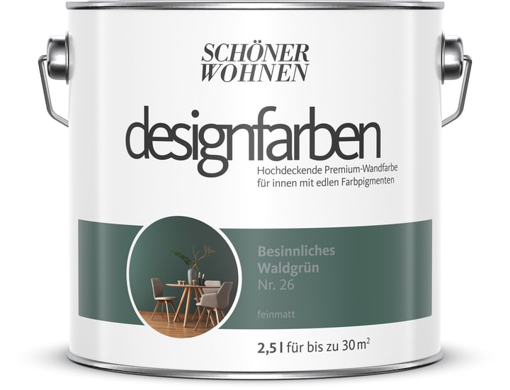 Image of Schöner Wohnen Designfarbe Waldgrün 2,5 l Wandfarbe