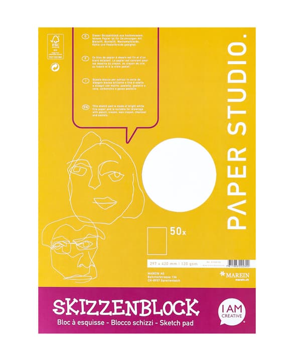 Image of I AM CREATIVE Skizzenblock A3, 50 Blatt Skizzenbuch