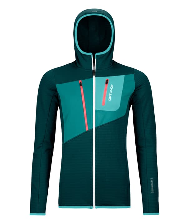 Image of Ortovox Fleece Grid Hoody Hoody petrol