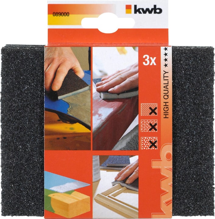 Image of kwb Schleifschwamm HOLZ & METALL, fein/mittel/grob 3 Stk. Zubehör Schleifen