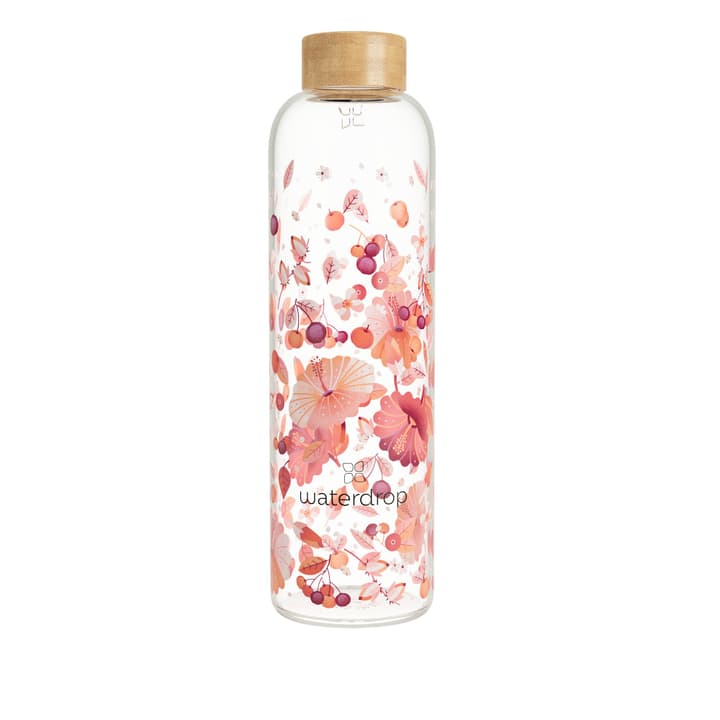 Image of waterdrop Glasflasche Relax 1l Trinkflasche koralle