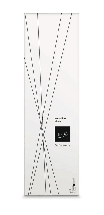 Ipuro Luxus Line black, 240ml Luxus Line black, 240ml Ipuro 656138300009 Taglio L: 11.0 cm x L: 7.9 cm x A: 36.3 cm N. figura 1
