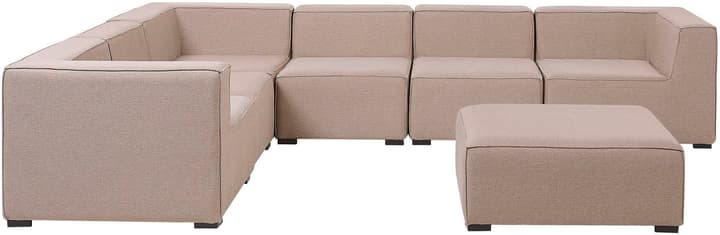 Image of Beliani Lounge Set Polsterbezug beige 7-Sitzer rechtsseitig AREZZO