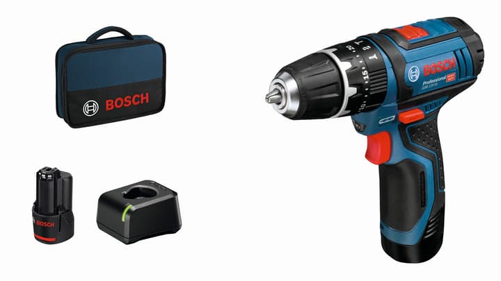 Image of Bosch Professional GSB 12V-15, 2 Akkus Schlagbohrschrauber bei Do it + Garden von Migros