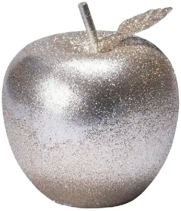 Lene Bjerre Présentoir Pomme 10.5 cm Poylresin, 10.5 x 9.5 cm, argent/or Décoration de Noël