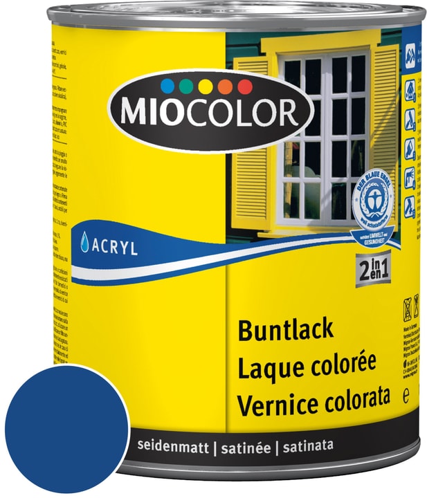 Image of Miocolor Acryl Buntlack seidenmatt Enzianblau 750 ml bei Do it + Garden von Migros