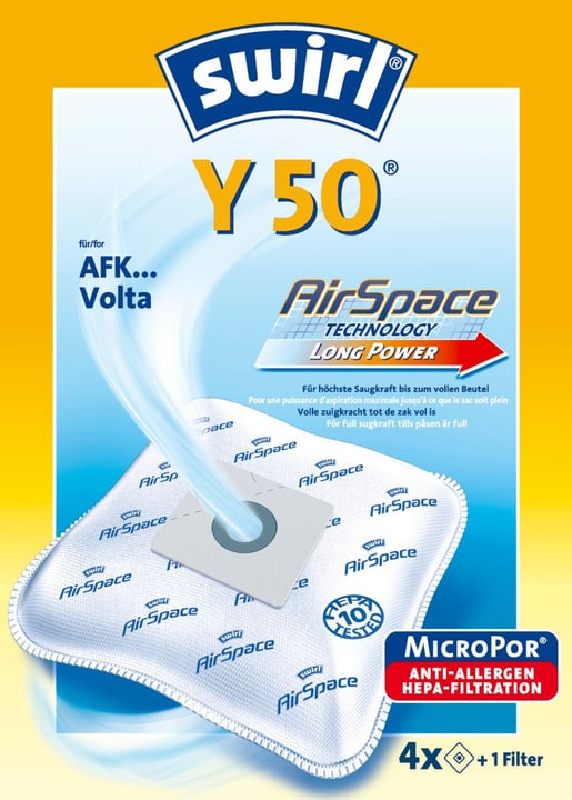Swirl Y50 AirSpace sacchetti raccoglipolvere Y50 AirSpace sacchetti raccoglipolvere Swirl 717138200000 N. figura 1