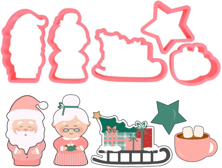 Cut my Cookies Tagliabiscotti Babbo Natale Mr & Mrs in plastica biodegradabile