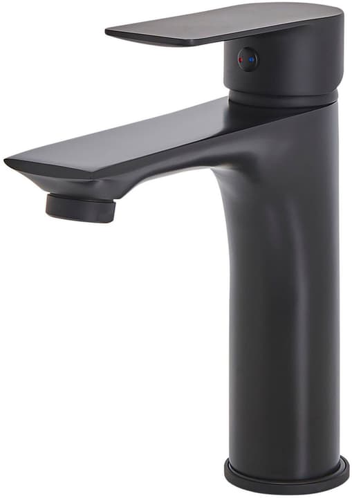 Image of Beliani Wasserhahn Einhandmischer Messing schwarz BERLOI Waschtischarmatur