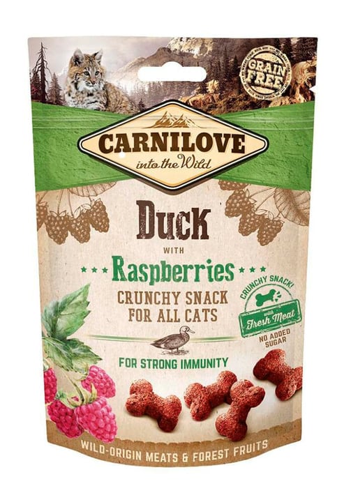 Image of Carnilove Cat Adult Crunchy Snack Ente mit Himbeeren, 0.05 kg Katzenleckerli