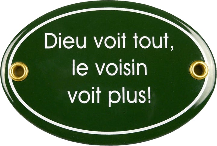 Image of Emailschild Dieu voit tout, le voisin bei Do it + Garden von Migros
