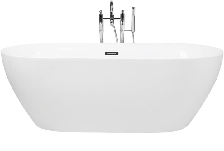 Image of Beliani Badewanne freistehend weiss oval 160 x 75 cm CARRERA Freistehende