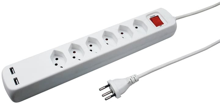 Image of Steffen Power Easy 6xT13 / 2xUSB Steckdosenleiste bei Do it + Garden von Migros