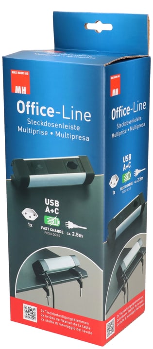 Image of Max Hauri Steckdosenleiste Office Line 1x Typ 13, USB A, C, PD+QC