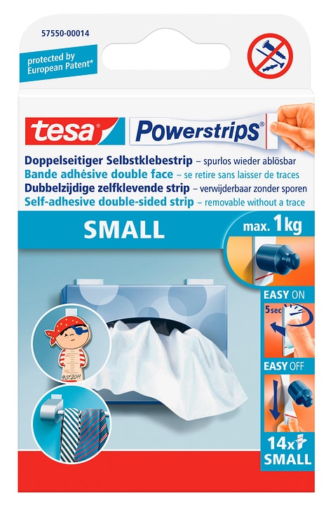 Image of Tesa Powerstrips® SMALL weiss, 14 strips Klebebänder