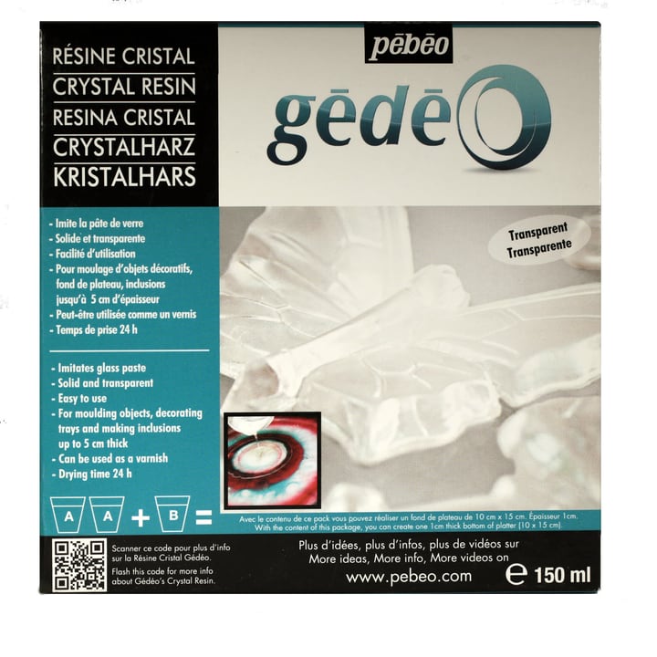 Pebeo Kit Resine Cristal Dose 150ml Forceps de maintien