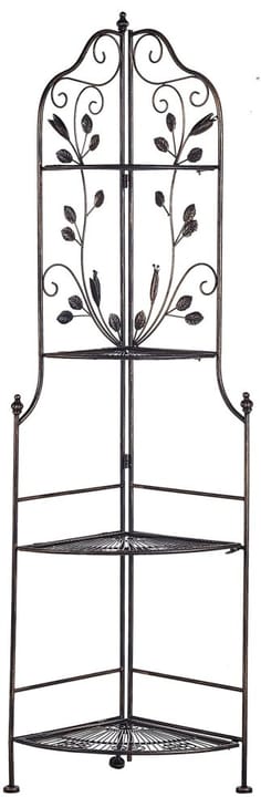 Image of Beliani Eckregal schwarz Metall 4 Ablageflächen klappbar SIDERNO Regal