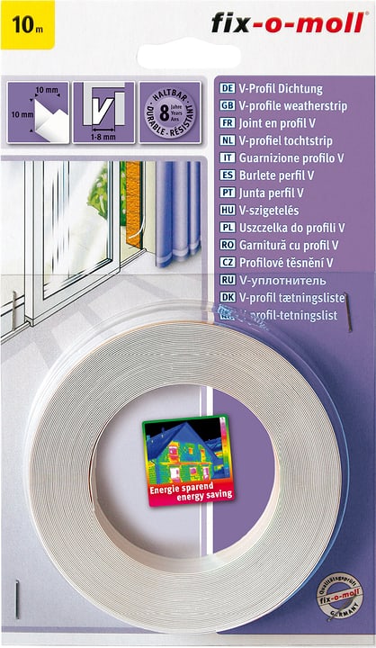 Image of Fix-O-Moll V-Profildichtung 9 x 9mm, 10 m Dichtung bei Do it + Garden von Migros