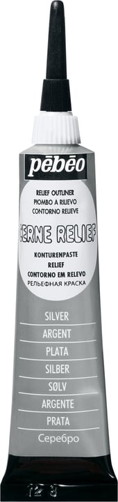 Pébéo Cerne Relief Konturenpaste Silber 20ml