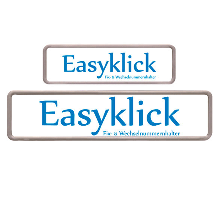 Image of Easyklick Kennzeichenhalter-Set Chrom matt 50x11+30x8 cm Nummernrahmen