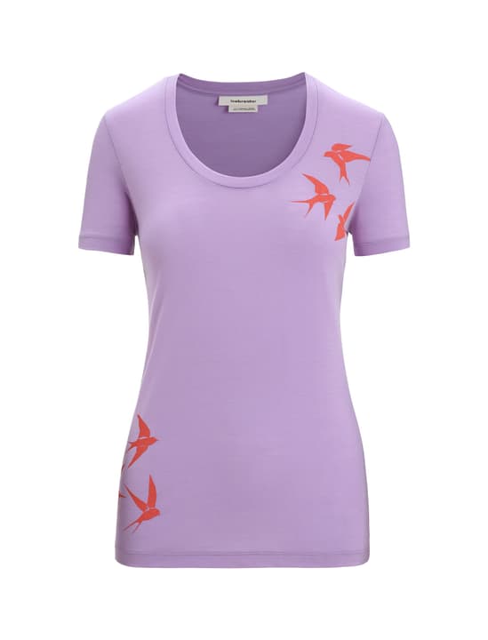 Image of Icebreaker Merino Tech Lite II Swarming Shapes Trekkingshirt lila