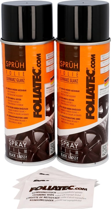 Image of FOLIATEC Sprühfolie schwarz glanz 400 ml 2 Stk Felgenspray bei Do it + Garden von Migros