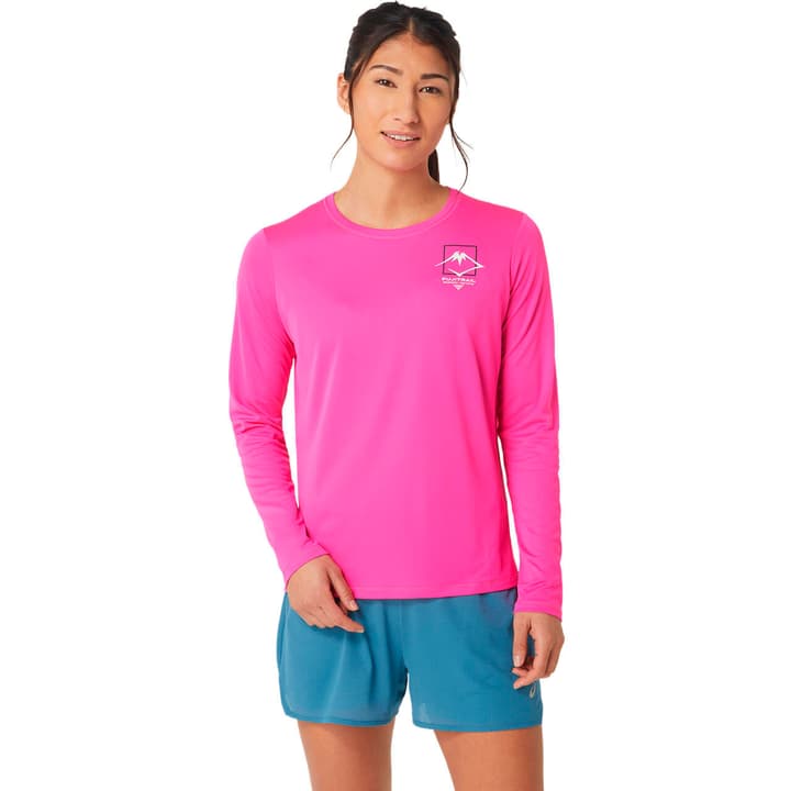 Image of Asics W Fujitrail Logo LS Top Laufshirt pink