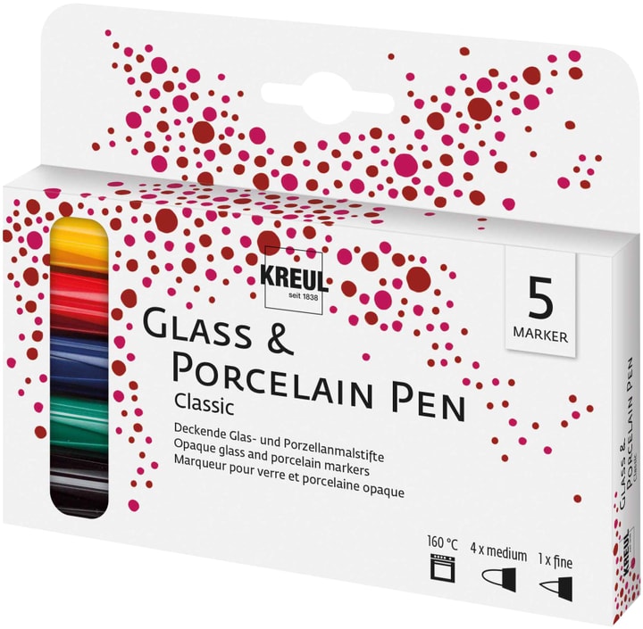 Image of I AM CREATIVE Porcelain Pen 5er-Set Glasstift + Porzellanstift