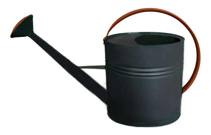 Image of Naturel Metal Zink-Giesskanne oval schwarz + braun, 10 Liter Giesskanne