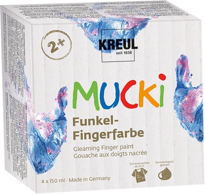 Mucki Funkel- Finger Farben 4er Set Glitzerfarbe